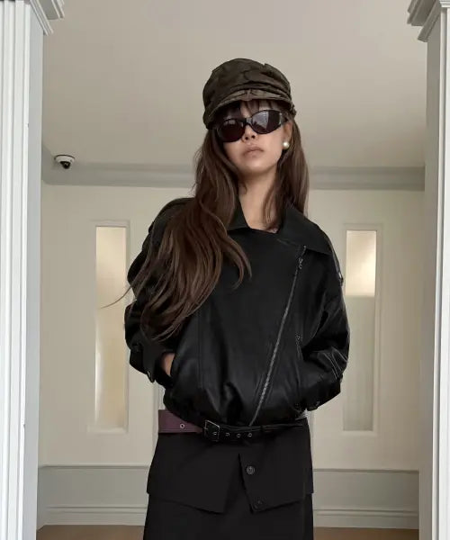 [MIXXO] Faux Leather Buckle Jumper RE JLG33SS_MIWJLG92QC / 페이크레더 버클 점퍼 RE JLG33SS_MIWJLG92QC