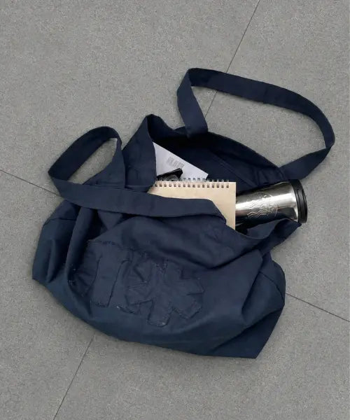 [MITA YOUTH] VTG Washed Logo Applique Eco Bag [NAVY] / VTG 워시드 아플리케 캔버스백 [NAVY]