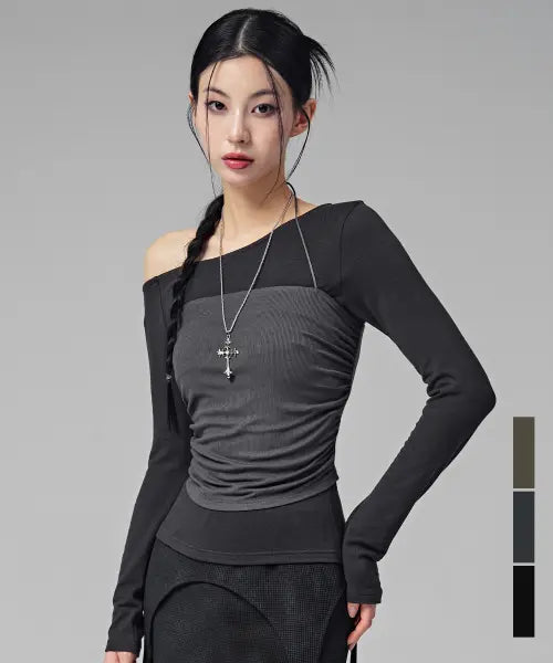 [AVANDRESS] Serena Layered Set One Off-Shoulder Top / 세레나 레이어드 세트 원 오프숄더 탑_3Colors