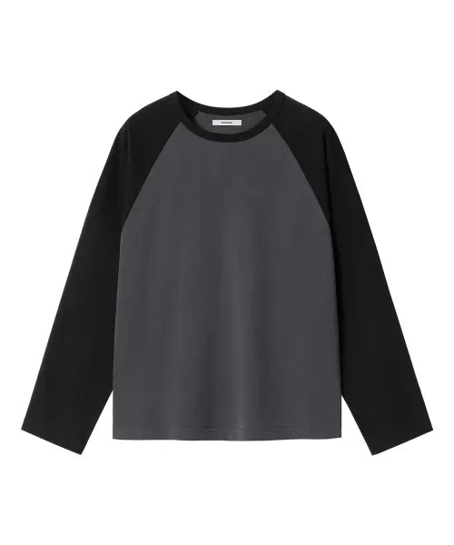 [BRENSON] Pitched Raglan Long Sleeve (Dark Grey/Black) / 피치드 레글런 롱슬리브 ( 다크그레이/블랙 )