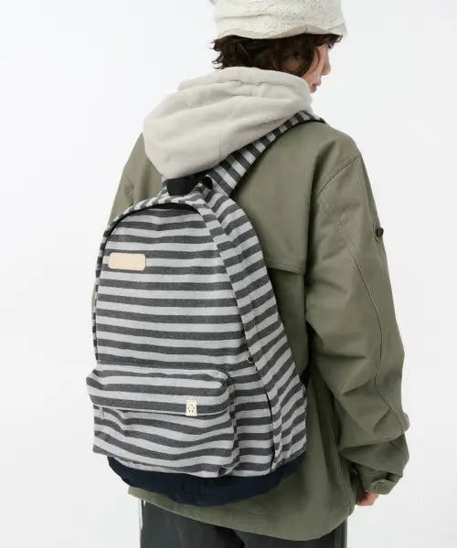 [OHESHIO] Jersey Stripe Backpack, Charcoal