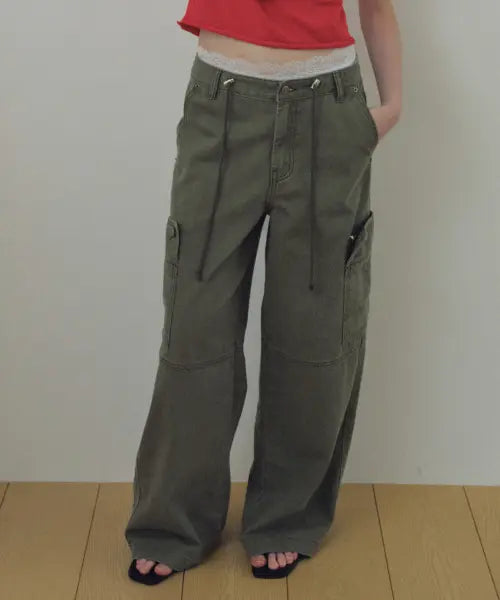 [CITTA] Side Patch Pocket Cargo Pants_CTD431(Khaki)