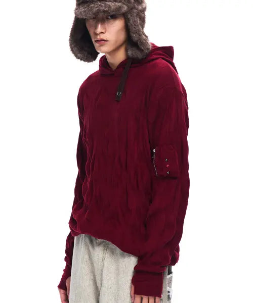 [RSSC] CRINKLE HOODIE LONG SLEEVE - WINE