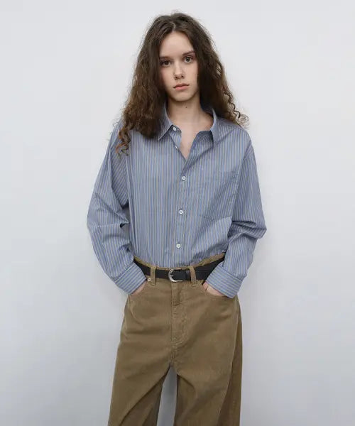 [DUNST] UNISEX INFORMAL SHIRT BLUE STRIPE / UNISEX INFORMAL SHIRT_UDSH6C102_BLUE STRIPE