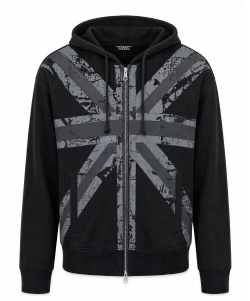 [IDWS] Union Crop Hoodie Zip Up Black