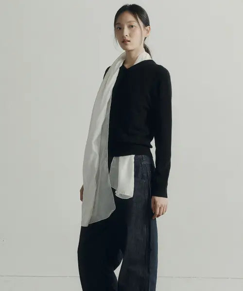 [THEKNITCOMPANY] (Women) Fine Cashmere 100 V-Neck 10 Colors / (우먼) 파인 캐시미어 100 브이넥 10color