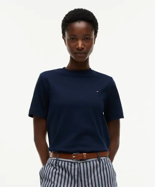 [TOMMY HILFIGER] Crewneck Boxy T-shirt / 크루넥 박시 티셔츠 (T22G6TTO010WT1C1G)
