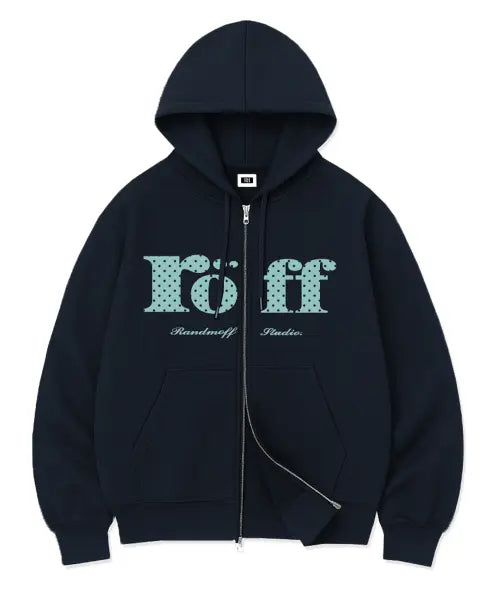 [RANDOMOFF] RÖFF TYPE PLAY SPACE DOT OVER FIT 2-WAY ZIP-UP Navy(Mint)