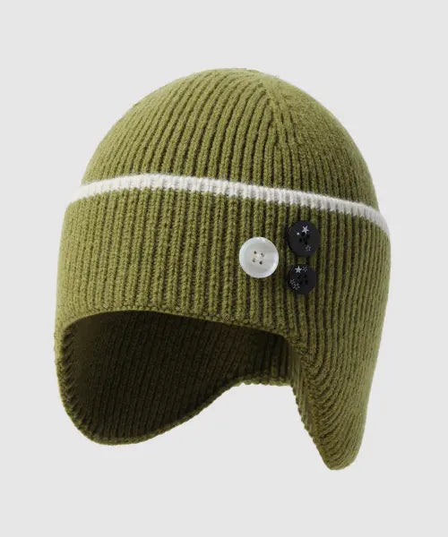 [LECOQ] MY OWN FLIP Ear Warmer Beanie - Olive / MY OWN FLIP 이어머프 비니 - 올리브 QR423ABNO3