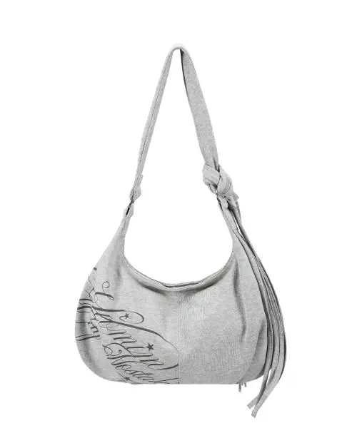 [YEOMIM] letter fringe bag (melange gray)