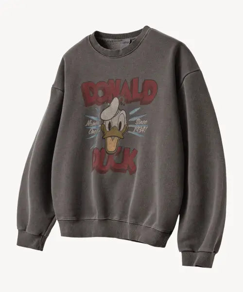 [VTWO] Pigment Wash Donald Sweatshirt (Charcoal) / 피그먼트 워싱 _도널드_ 스웻셔츠 (CHARCOAL)