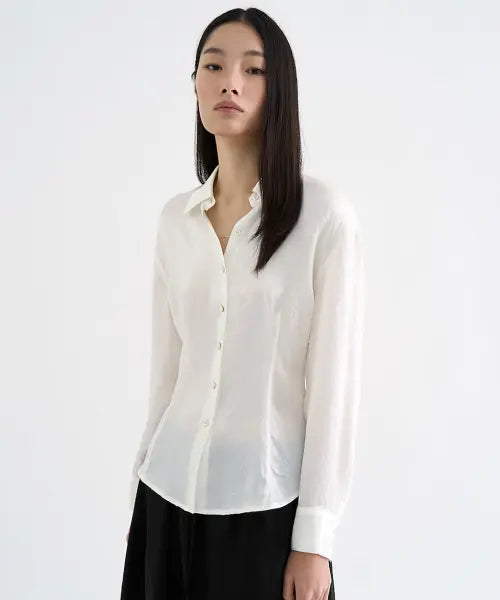 [ANGGAE] anggae / Satin  Shirt  Ivory
