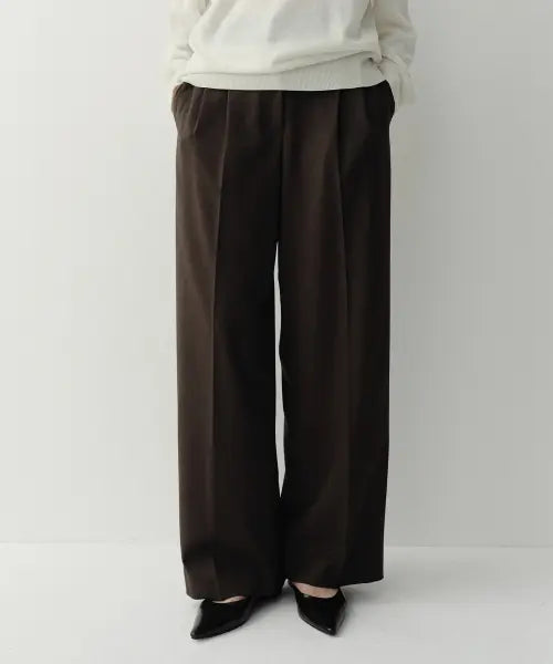 [EAAH] FW WIDE TUCK PANTS (BROWN)