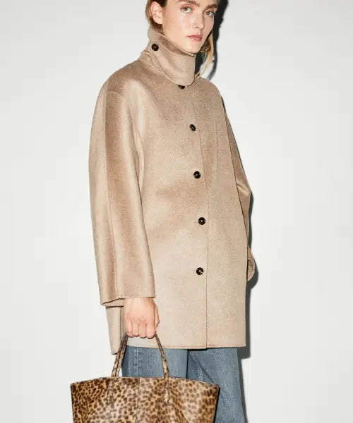 [MASSIMO DUTTI] Melange Collar Detail Coat / 멜란지 칼라 디테일 코트