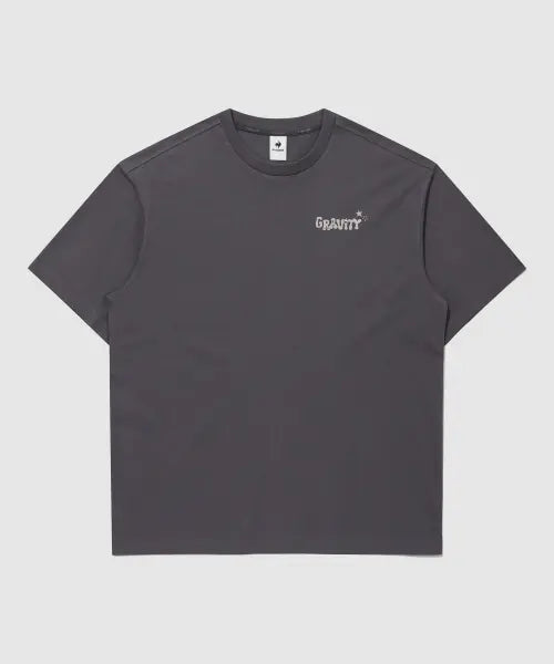 [LECOQ] MY OWN FLIP Uni Cotton Graphic T-Shirt - Dark Grey / MY OWN FLIP 유니 코튼 그래픽 반팔티 - 다크그레이 QR323JRS91