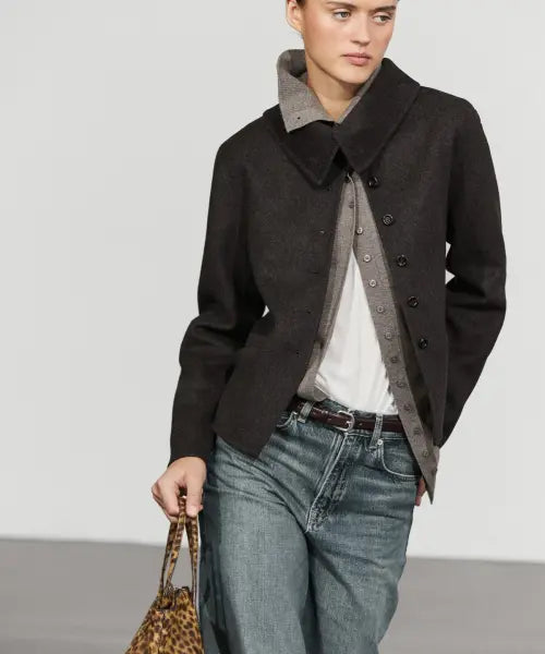 [MASSIMO DUTTI] High-neck Detail Short Jacket / 하이넥 디테일 쇼트 재킷