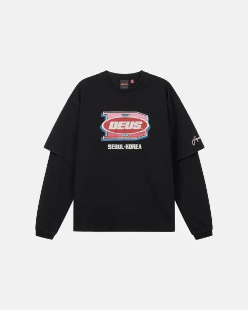 [DEUS EX MACHINA] Layered Long Sleeve Tee - Charcoal / Layered Ls Tee_Charcoal