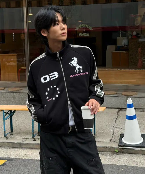 [AMOU] AMOU Horse Track Jacket Black