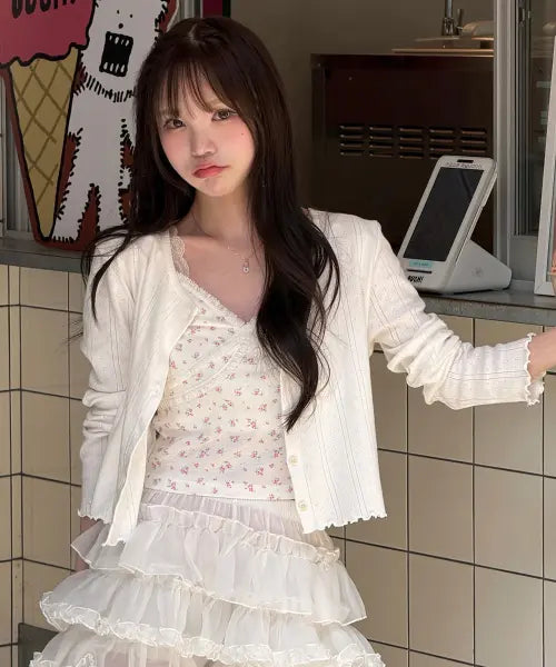 [WEDNESDAYOASISFORWOMEN] Soft Wave Long Sleeve Cardigan_IVORY / [무신사 에디션 X 세니] 소프트 웨이브 롱슬리브 카디건_IVORY