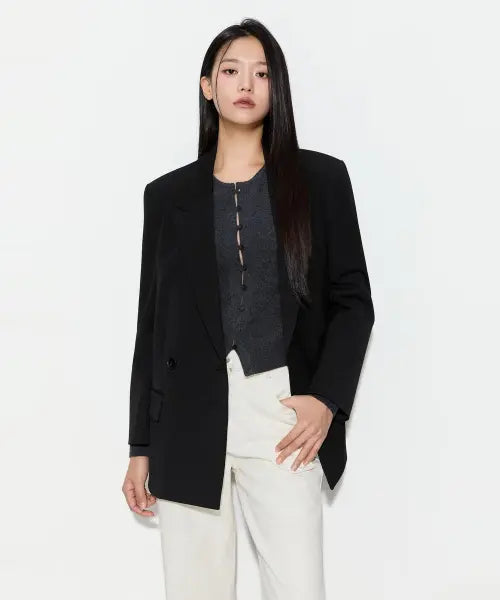 [MIXXO] Double Closure Jacket_MIWJKGT41G / 더블 여밈 자켓_MIWJKGT41G