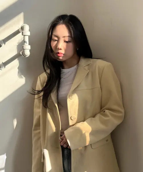 [JUCYJUDY] Suede Tailored Jacket JYJK729B / 스웨이드테일러드자켓 JYJK729B