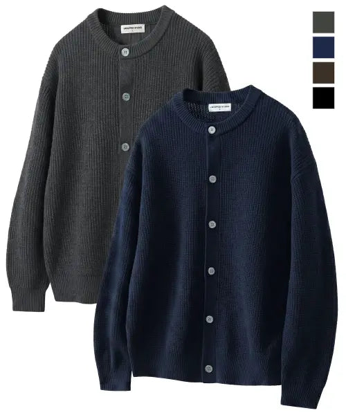 [UNTAPPED STUDIO] 600G Oversized Hacci Round Knit Cardigan 4 Colors / 600G 오버핏 하찌 라운드 니트 가디건 4Color