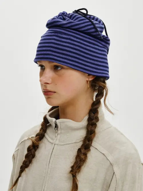 [PLZPROJECT] TWO-WAY STRING BEANIE, NAVY