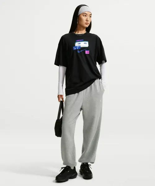 [NIKE] W NK STDO FLC LW HR OS CFF PNT - DK GREY HEATHER/(SAIL) / 스튜디오 플리스 라이트웨이트 오버사이즈 하이라이즈 커프스 팬츠 W - 다크 그레이 헤더:세일 / IM8512-063