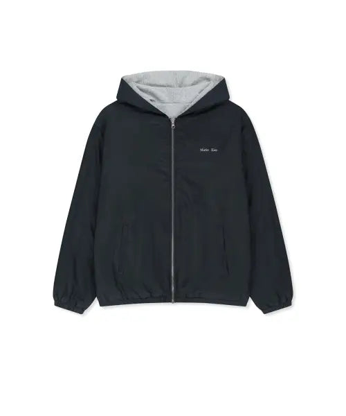 [MATIN KIM] DOUBLE FACE HOODY ZIP UP IN NAVY