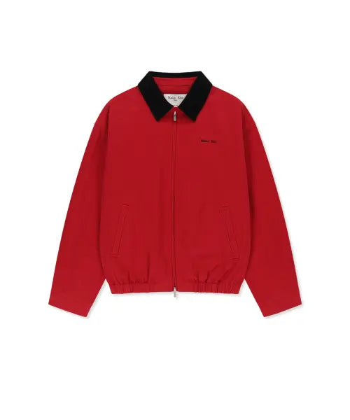[MATIN KIM] CORDUROY CONTRAST TRIM BLOUSON JUMPER IN RED