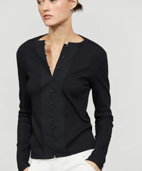 [MASSIMO DUTTI] Cotton Blend Henley Neck Button T-Shirt / 코튼 혼방 헨리넥 버튼 티셔츠