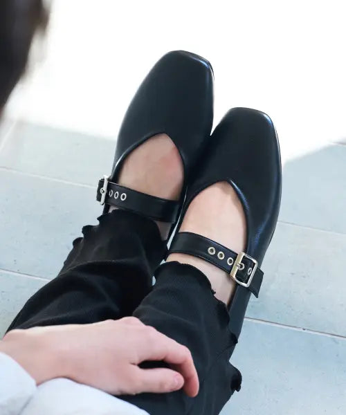 [CUSTOMADE WOMAN] SAGE Buckle Mary Jane Flats 1cm (CW0110BK) / 세이지 버클 메리제인 플랫슈즈 1cm (CW0110BK)