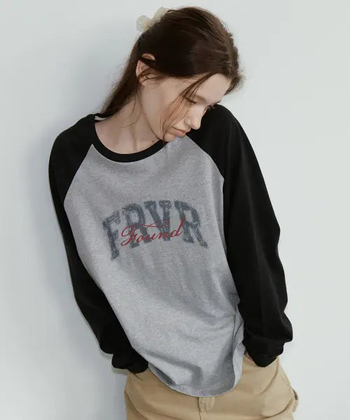 [FRIVER07] Friver graphic raglan t-shirt [FRFA05LT05]_Gray