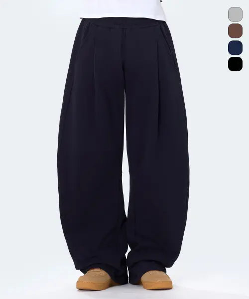 [GHOST REPUBLIC] Curved Seam Balloon Sweat Pants 4 Colors GLP-655 / 커브드 절개 벌룬 스웨트팬츠 4Color GLP-655