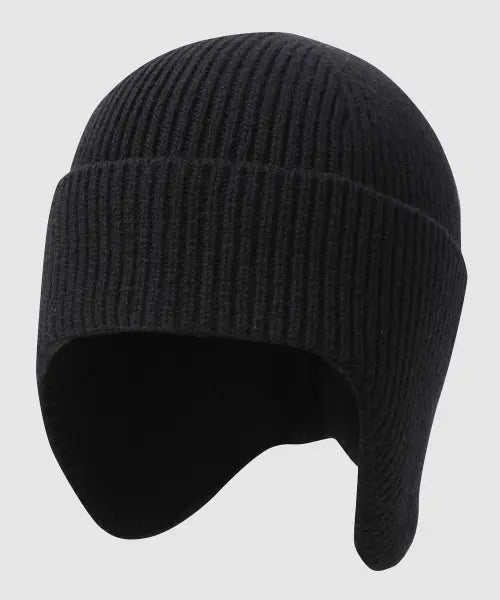 [LECOQ] Uni Earmuff Beanie - Black QR323ABN92 / 유니 이어머프 비니 - 블랙 QR323ABN92