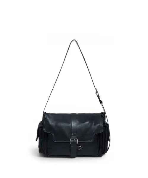 [MATIN KIM] DUAL POCKET MESSENGER BAG IN BLACK
