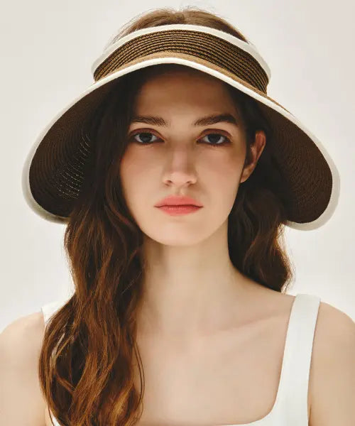 [MARITHÉ + FRANҪOIS GIRBAUD] CIRCLE LOGO WIDE SUN VISOR ivory