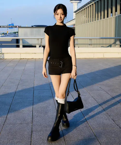 [CHARLES \u0026 KEITH] LEOI Faux Suede Chunky Knee-High Boots 2 Colors CK1-90380188 / 레오이 인조 스웨이드 청키 니하이 부츠 2colors CK1-90380188