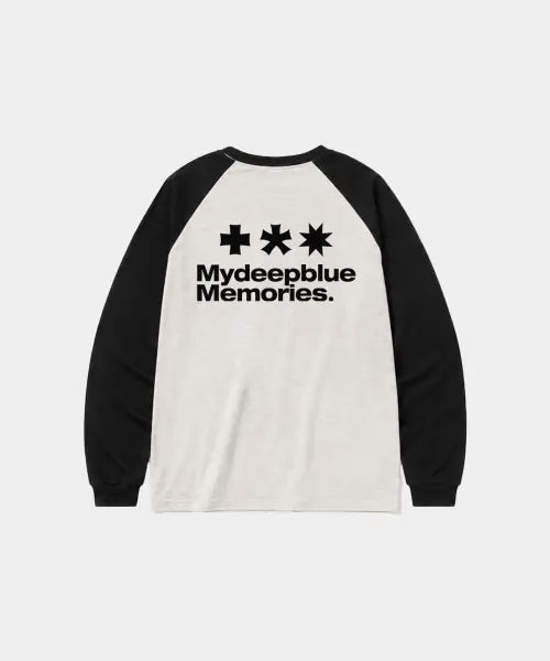 [MY DEEP BLUE MEMORIES] Mm Symbol Logo Raglan Tee (WHITE/BLACK)