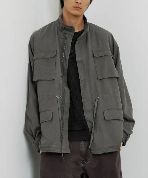 [KANEITEI] BIO WASHED FIELD JACKET (KHAKI GRAY)