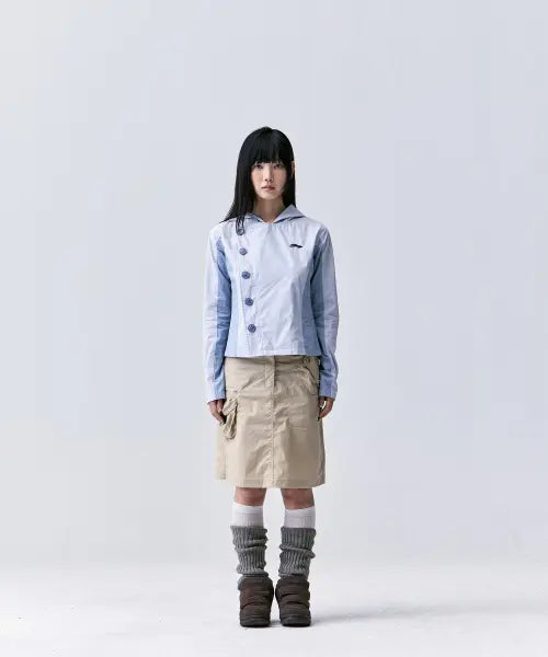 [TANSANMAGNESIUM] Belted Cargo Pocket Skirt (Beige) / 벨티드 카고 포켓 스커트 (베이지)