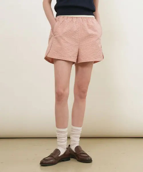[GENERALIDEA] woman comfy elastic waist shorts [peach] / 컴피 밴딩 쇼츠 [PEACH] / GF2LHP515