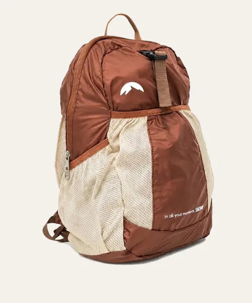 [SANRO] COMPACT Folding Backpack 20L - Brown / COMPACT 폴딩백 하이킹 경량 백팩 20L - 브라운