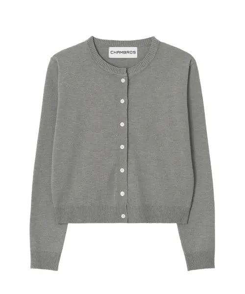 [CHAMBROS] Womens standard round neck cardigan [gray] / 우먼즈 스탠다드 라운드 넥 가디건[그레이]