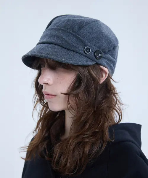 [NOISE] WOOL DRAPED NEWSBOY CAP - GRAY / 울 드레이프 뉴스보이 캡_[GRAY]