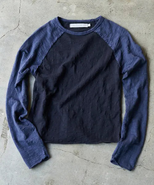 [SLOWACID] SLUB RAGLAN LONG SLEEVE [NAVY] / 슬럽 래글런 롱슬리브 [네이비]