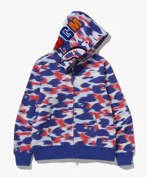 [BAPE] Screen Camo Shark Full Zip Hoodie (M) Blue / 스크린 카모 샤크 풀 집 후드(M) BLUE