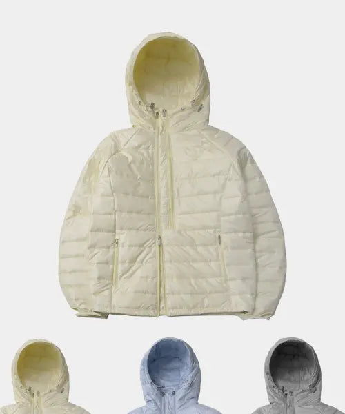 [SOME PLACE] Sheer Light Hooded Side Stripe Zipper Detail Lightweight Padded Jacket_3COLOR / 시어 라이트 후드 사이드 라인 지퍼 포인트 경량 패딩 자켓_3COLOR