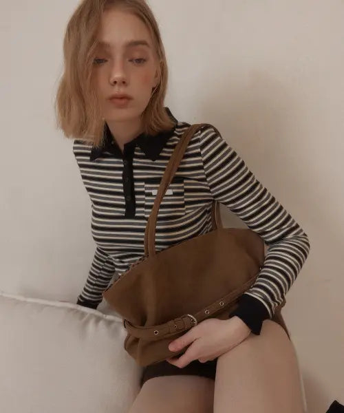 [LETERIE] MELLOW REVERSIBLE BELT TOTE BAG_MATTE BROWN