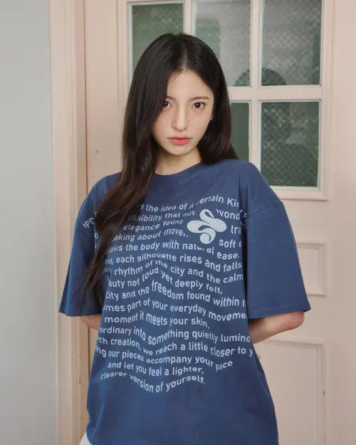 [UPDRAFT] Updraft Oversized Artwork T-shirt [Blue] / Updraft Oversized Artwork T-shirts [Blue]